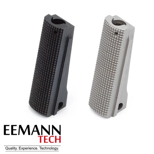 Eemann Tech 1911 Mainspring Housing, Checkered 25 lpi, Flat